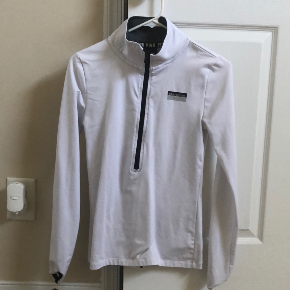 Victoria Secret Pink XS Half-Zip White Running Jacket
